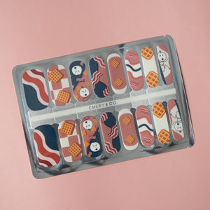Gimme a Slice of Bacon & Waffles! nail art stickers & socks bundle