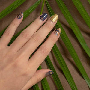 Emerald gold nail stickers