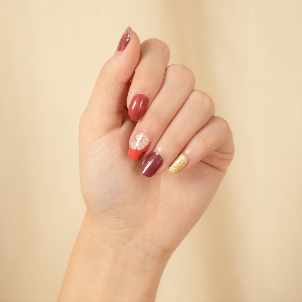 Ornate reds nail stickers